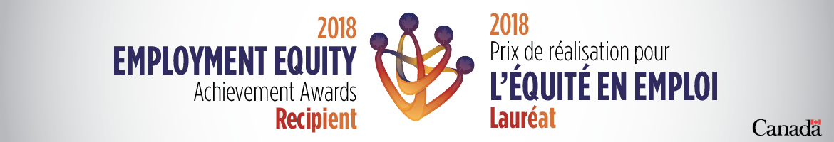 2018 Employment Equity Achievement Awards recipient. Government of Canada. Logo.